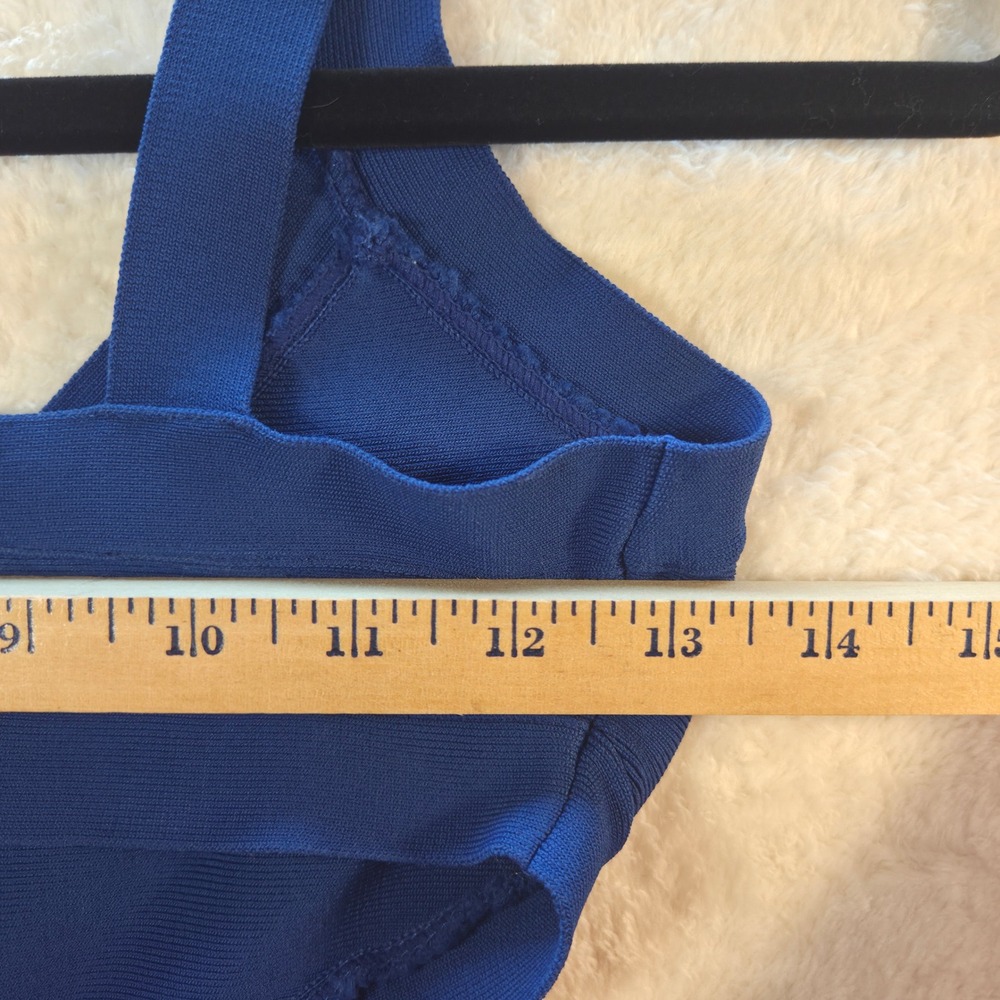 BCBGMAXAZRIA Royal Blue Bandage Cutout Mini Dress XS Crisscross A-Line Cocktail - Picture 9 of 12